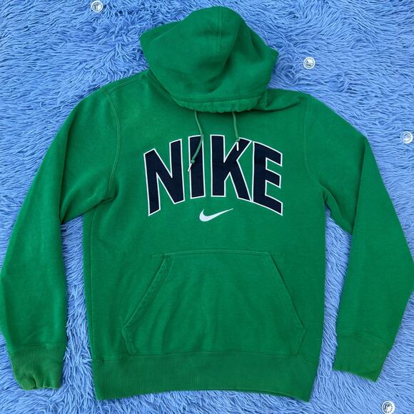 Nike Center Swoosh Logo Hoodie Sweater Size Small Mens Green Black Casual - Picture 1 of 13